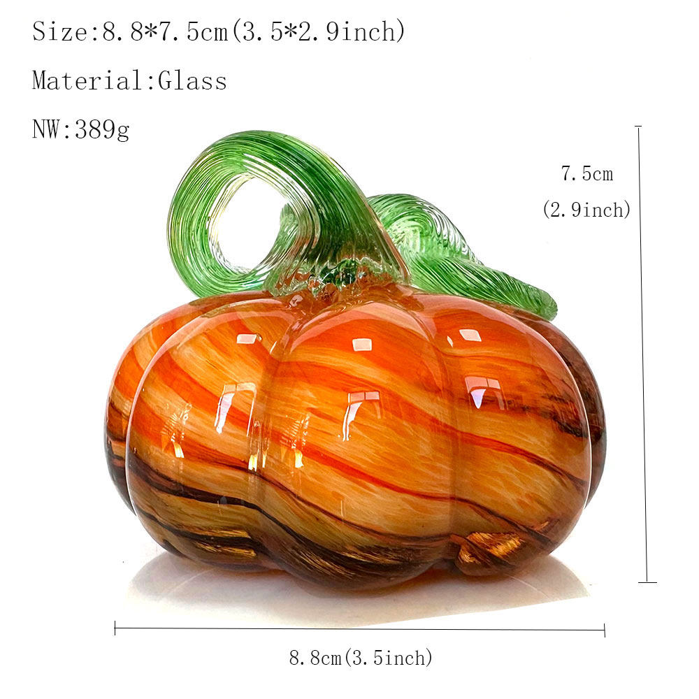 Modern Pumpkin Glass Tabletop Ornament