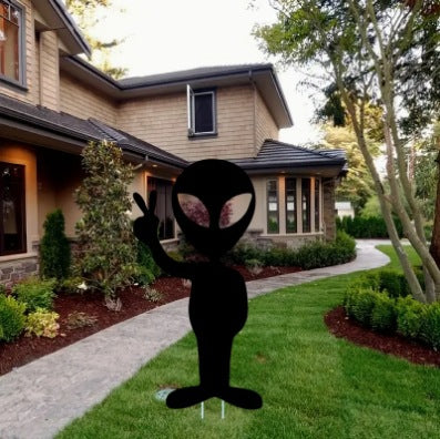 Alien Themed Metal Garden Decor