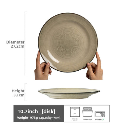 Retro Ceramic Dinner Plates Microwave Safe