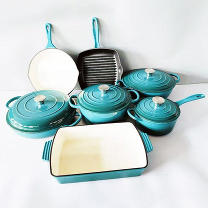 Enamel Cast Iron Cookware Set