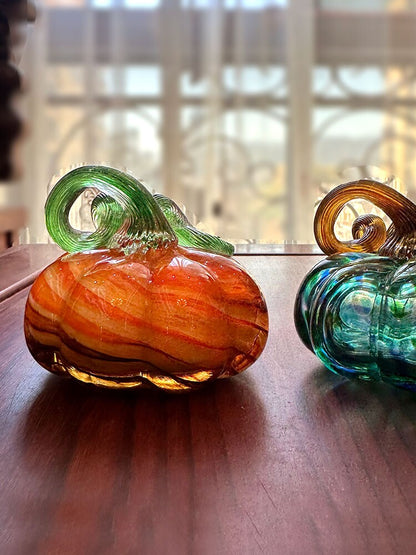 Modern Pumpkin Glass Tabletop Ornament