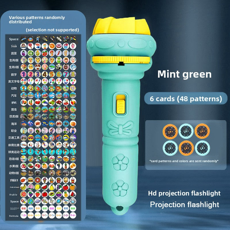 Cartoon Projection Flashlight for Kids Early Education