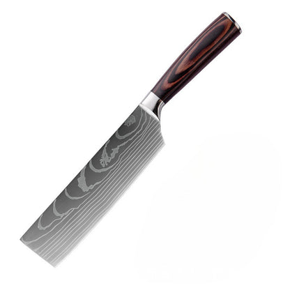 Steel Kitchen Knife Set with Wood Handle