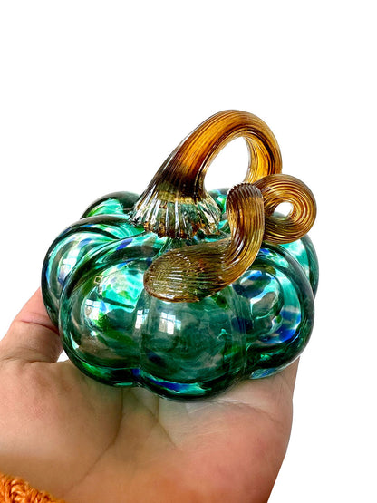 Modern Pumpkin Glass Tabletop Ornament