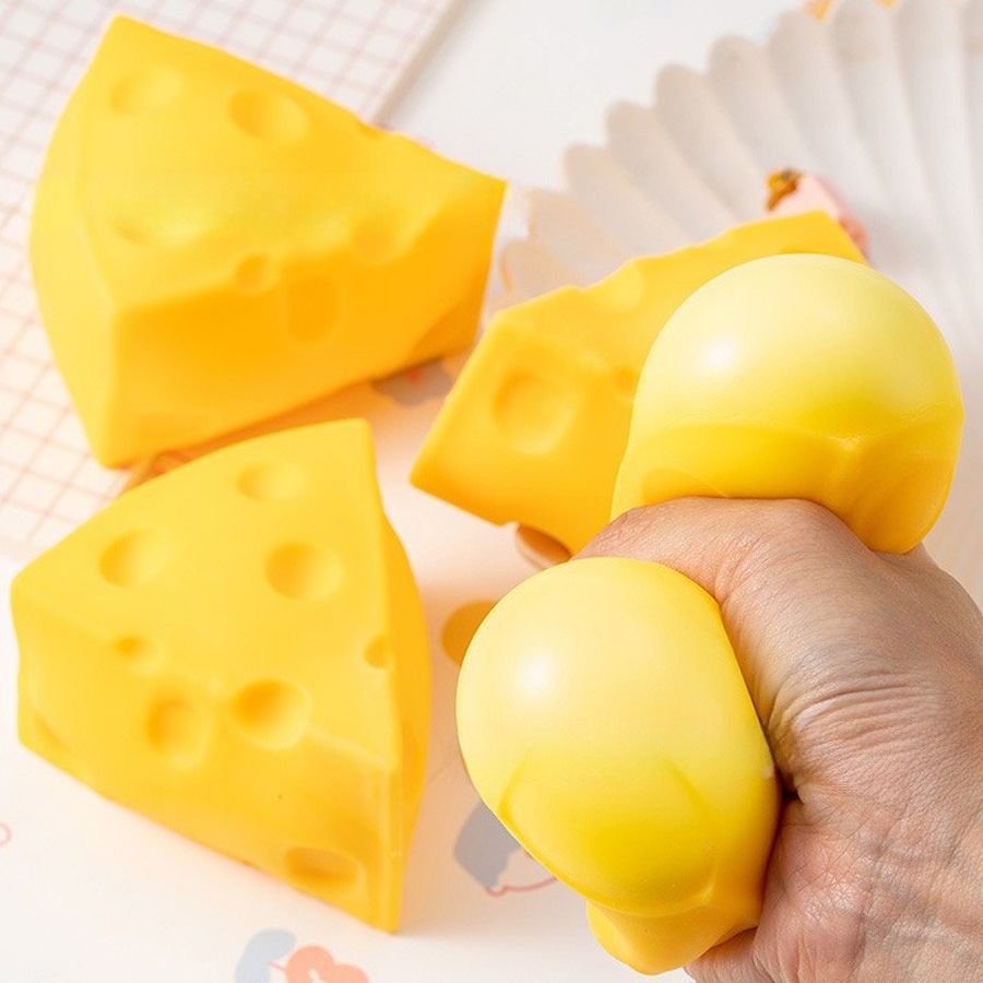 Cheese Shape Stress Relief Squishy Toy | ORB Easy Sqweezy Super Cheesy