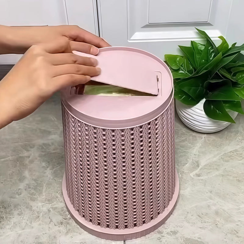 Self-Pumping Trash Can with Press Ring