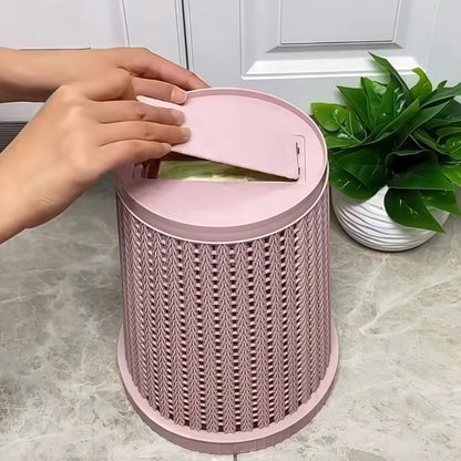 Self-Pumping Trash Can with Press Ring