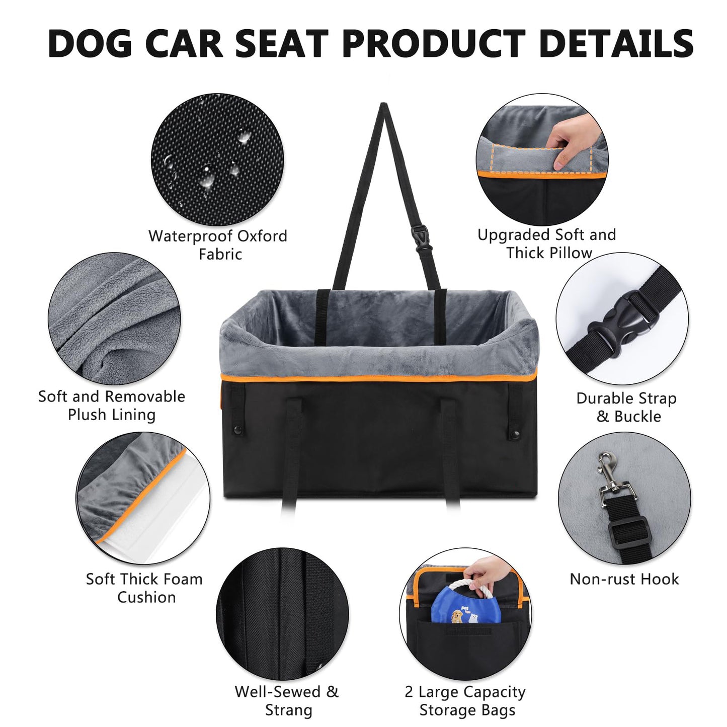 Adjustable Dog Car Booster Seat