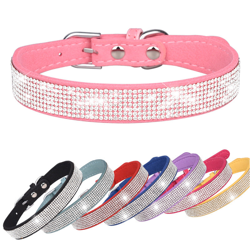 Shiny Rhinestone Adjustable Pet Collar