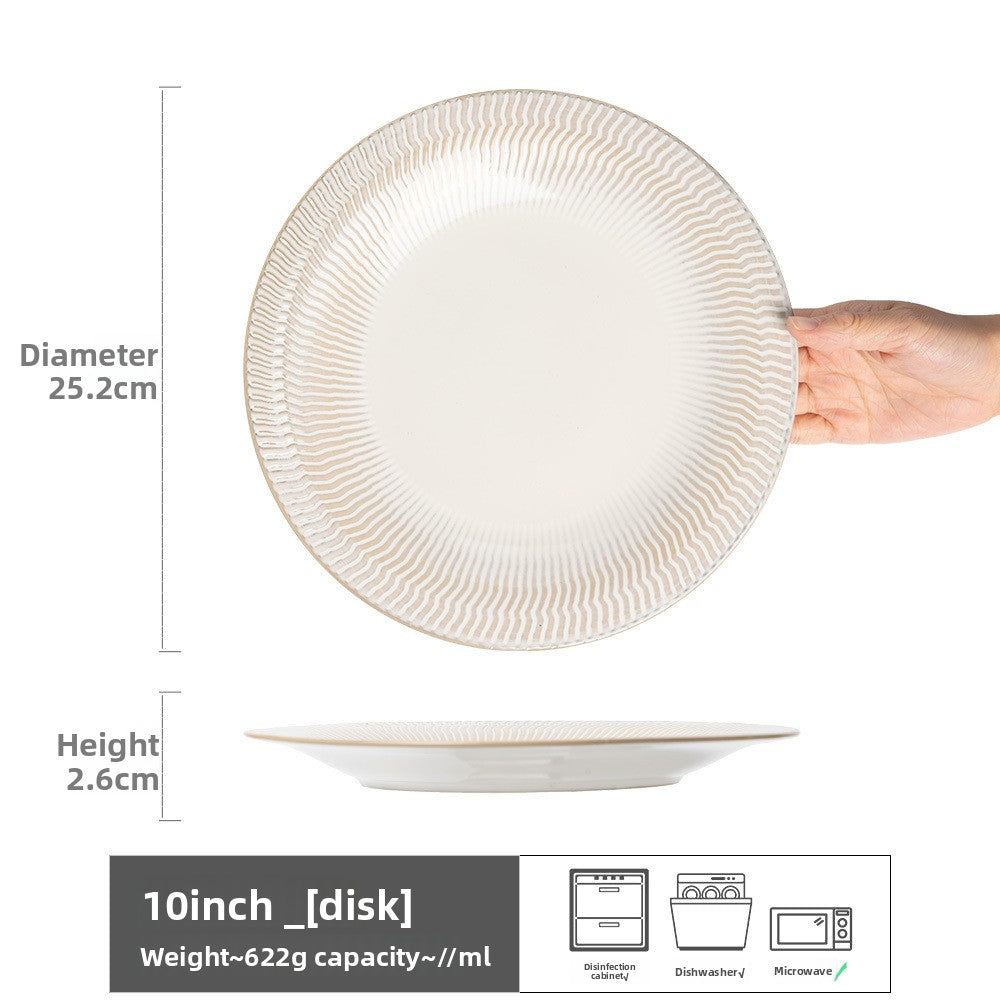 Retro Ceramic Dinner Plates Microwave Safe