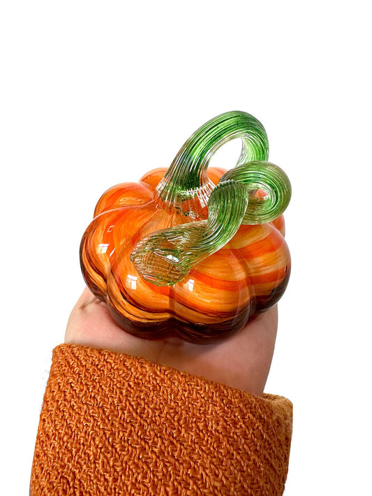 Modern Pumpkin Glass Tabletop Ornament