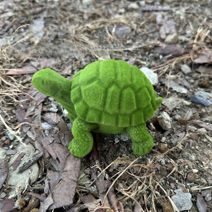 Flocked Turtle Resin Home Decoration Ornament