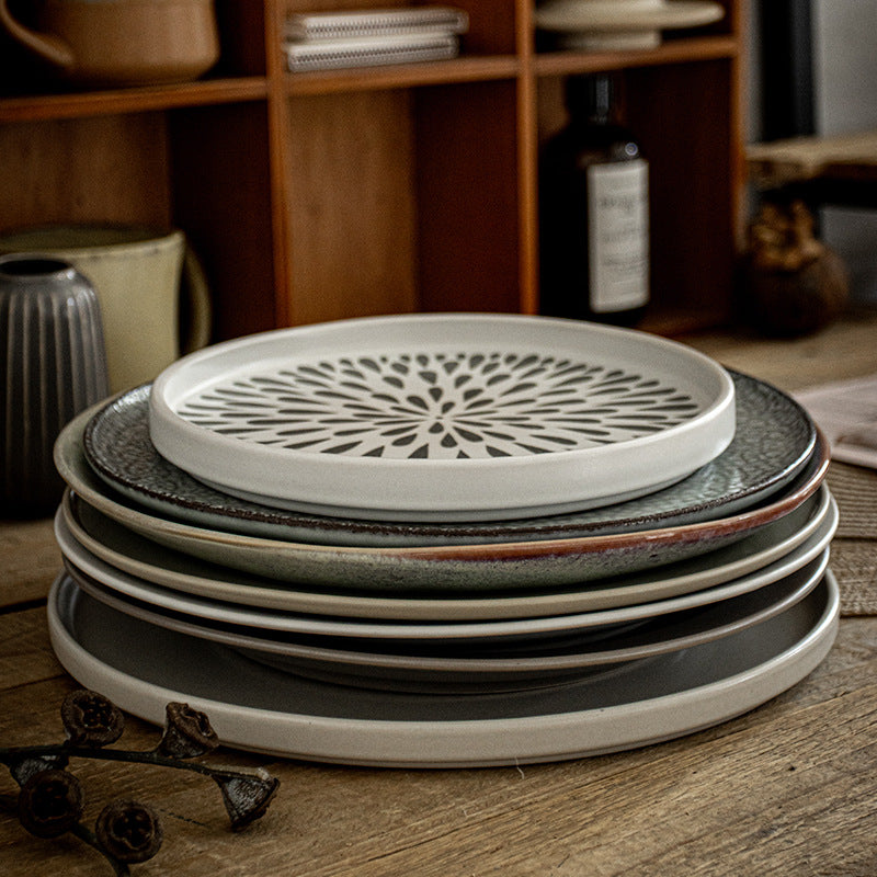 Retro Ceramic Dinner Plates Microwave Safe