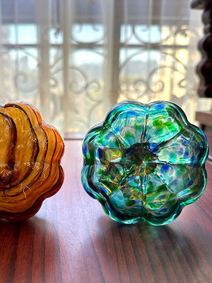 Modern Pumpkin Glass Tabletop Ornament
