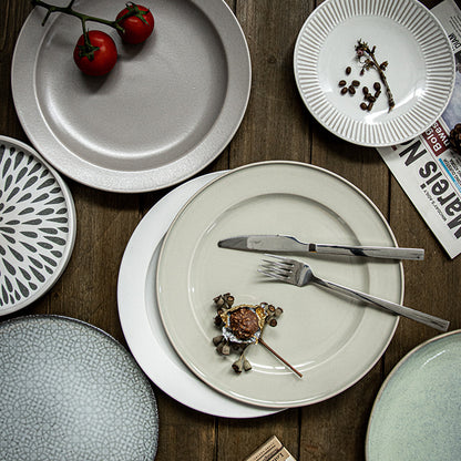 Retro Ceramic Dinner Plates Microwave Safe
