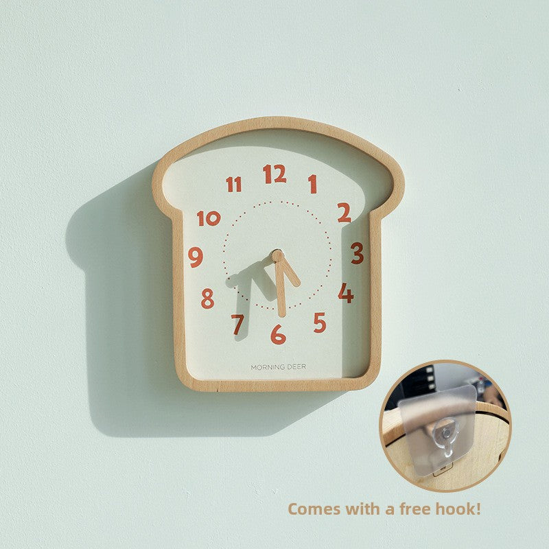 Silent Wood Wall Desk Dual-Use Clock