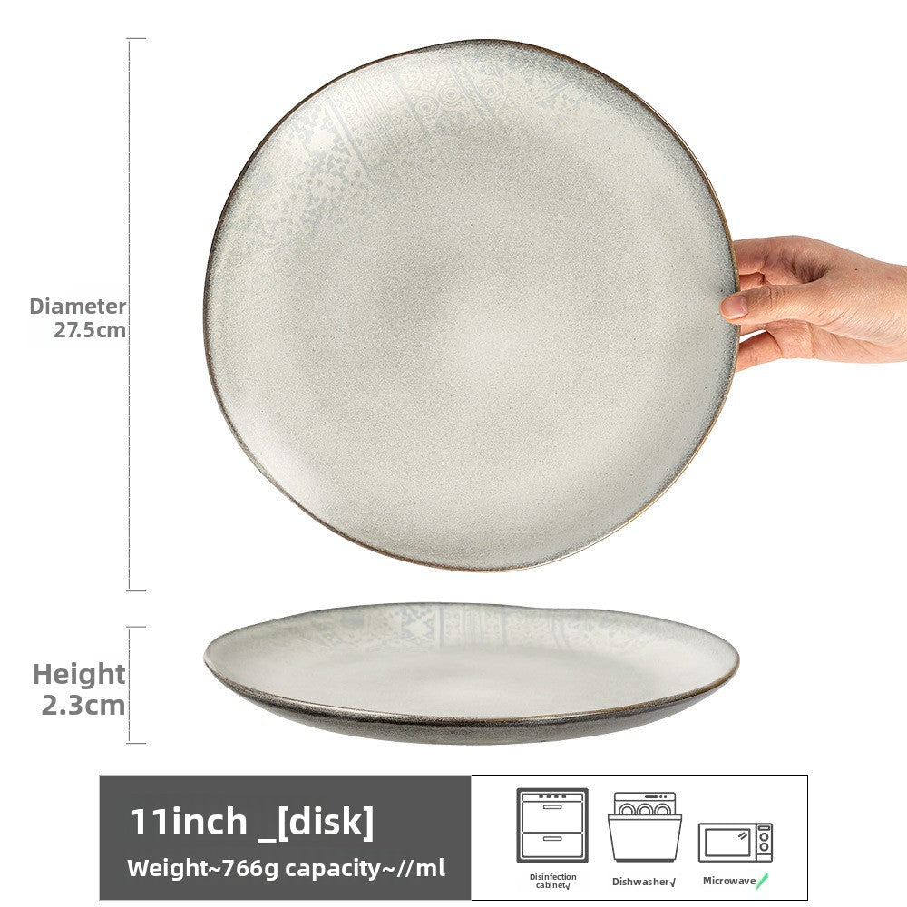 Retro Ceramic Dinner Plates Microwave Safe