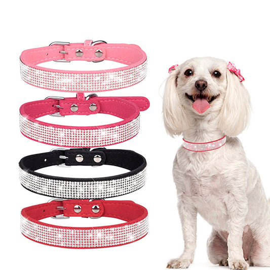 Shiny Rhinestone Adjustable Pet Collar