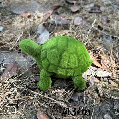Flocked Turtle Resin Home Decoration Ornament