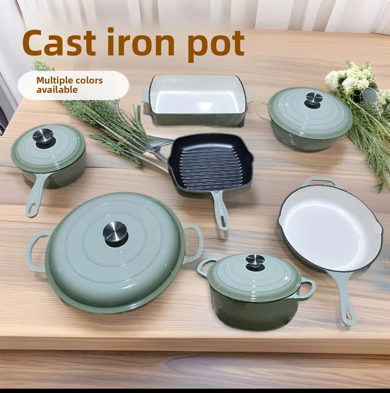 Enamel Cast Iron Cookware Set