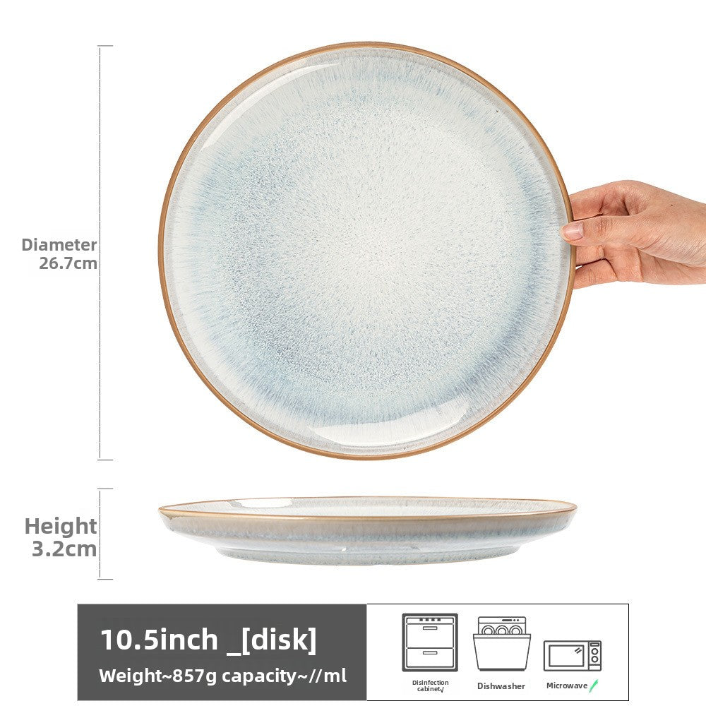 Retro Ceramic Dinner Plates Microwave Safe