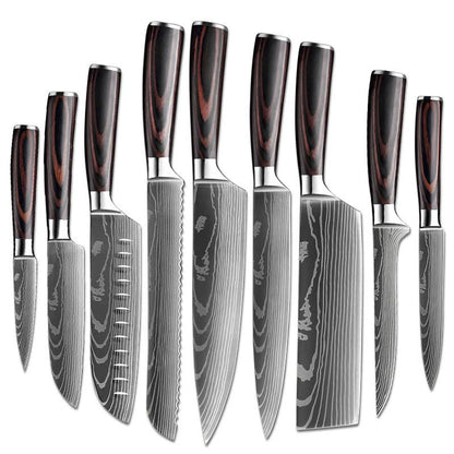 Steel Kitchen Knife Set with Wood Handle