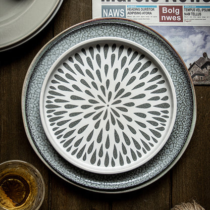 Retro Ceramic Dinner Plates Microwave Safe