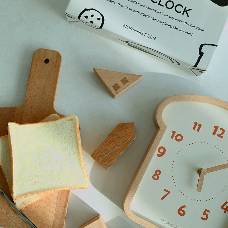 Silent Wood Wall Desk Dual-Use Clock