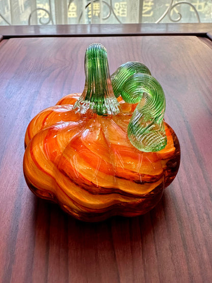Modern Pumpkin Glass Tabletop Ornament