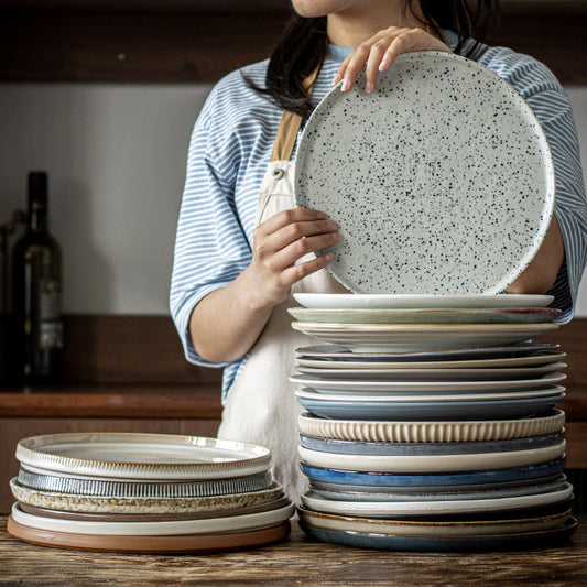 Retro Ceramic Dinner Plates Microwave Safe